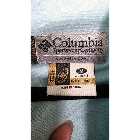 Columbia Titanium Women's Light Blue Full-Zip Hooded Jacket Pockets Size M - Picture 8 of 8